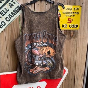 Vintage Y2K Broken Spoke Saloon Biker Tank Top Size 2XL